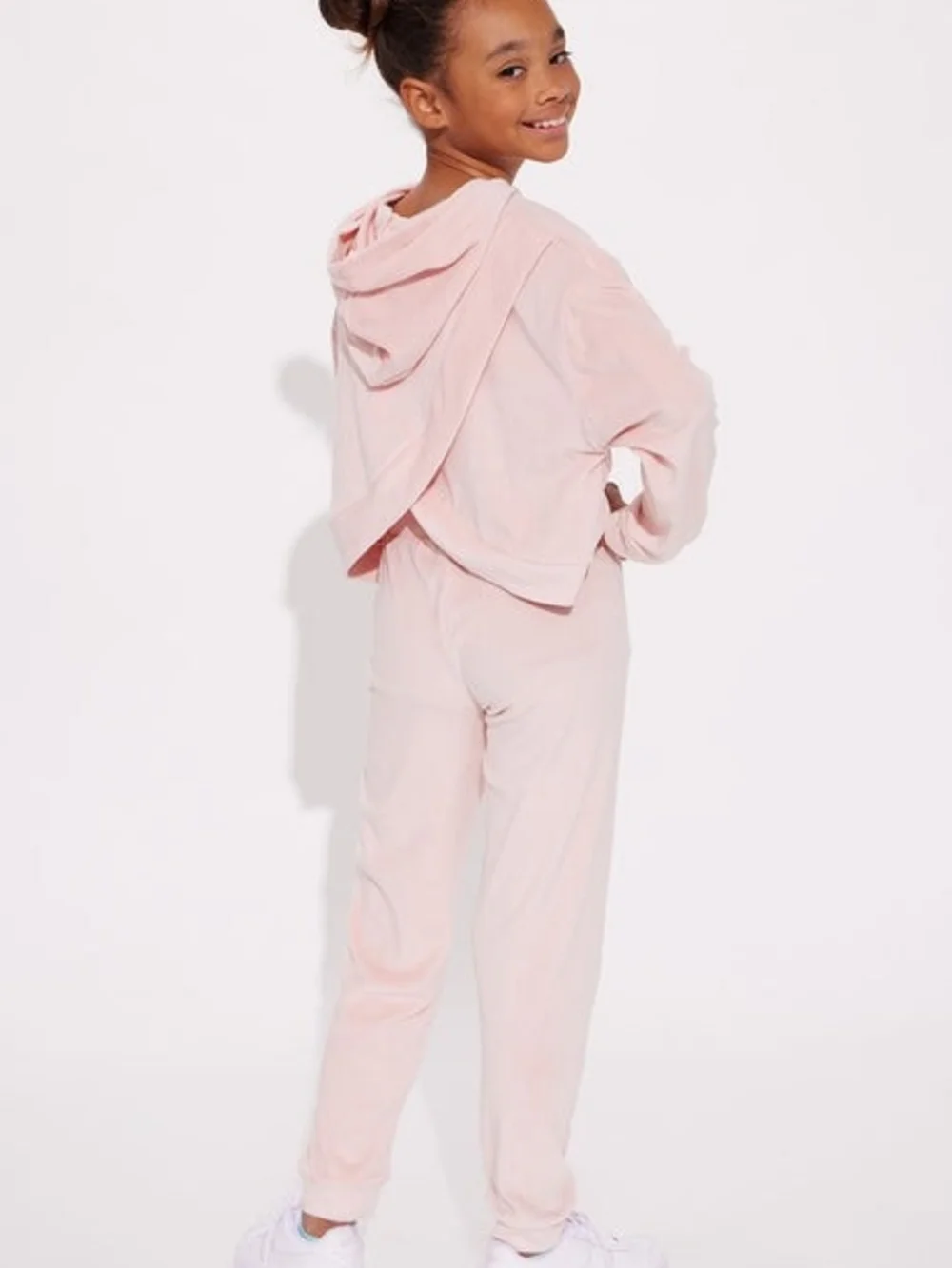 Light Pink Hoodie and Jogger Set with Silver Sequin Heart 🩷